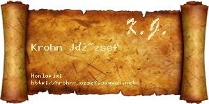 Krohn József névjegykártya